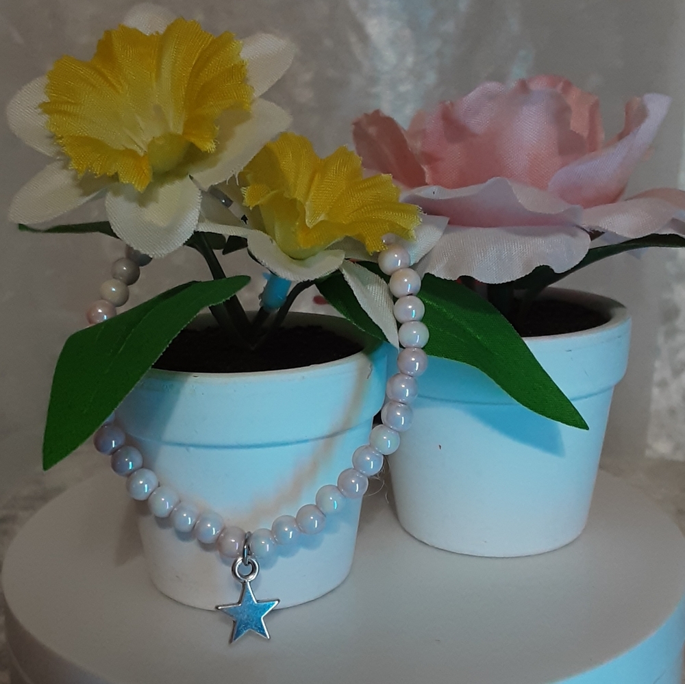 Handmade Necklace For Labubu, Lafufu With Star Pendant Pale Pink Silver… - Picture 3 of 4